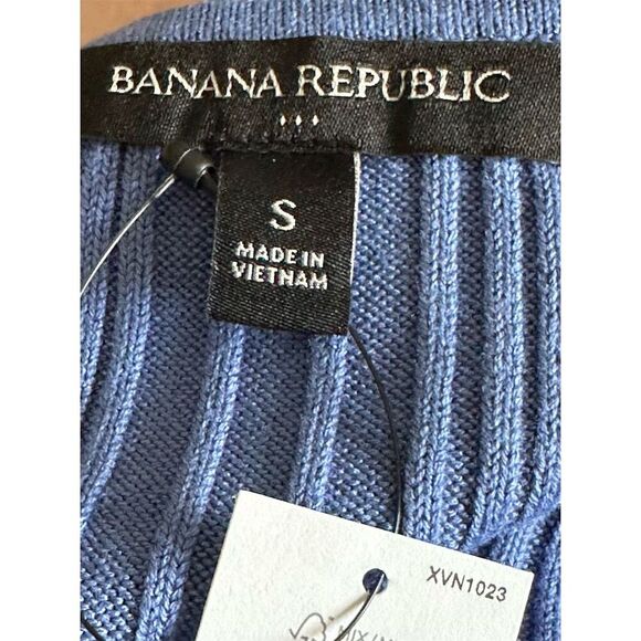 Banana Republic Women's Blue Ribbed Tank Top Size S Square Neck - Picture 4 of 6